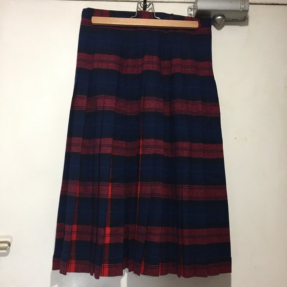 VINTAGE PENDLETON REVERSIBLE PLEATED PLAID MIDI SKIRTS SIZE 30 - Picture 4 of 10